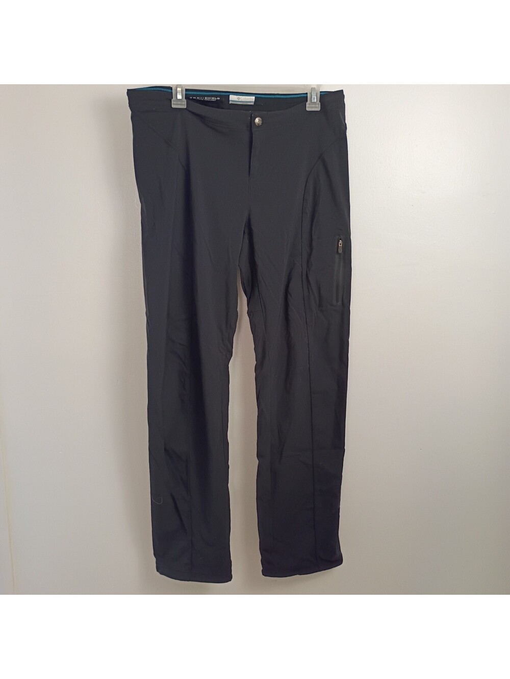 Columbia Omni Sheild Hiking Pants Womens 12 Black Drawstring Waist Solid